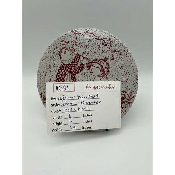 Bjorn Wiinblad October Optimisme Nymolle Denmark Wall Calendar Plaque #3013-10 - Picture 5 of 5